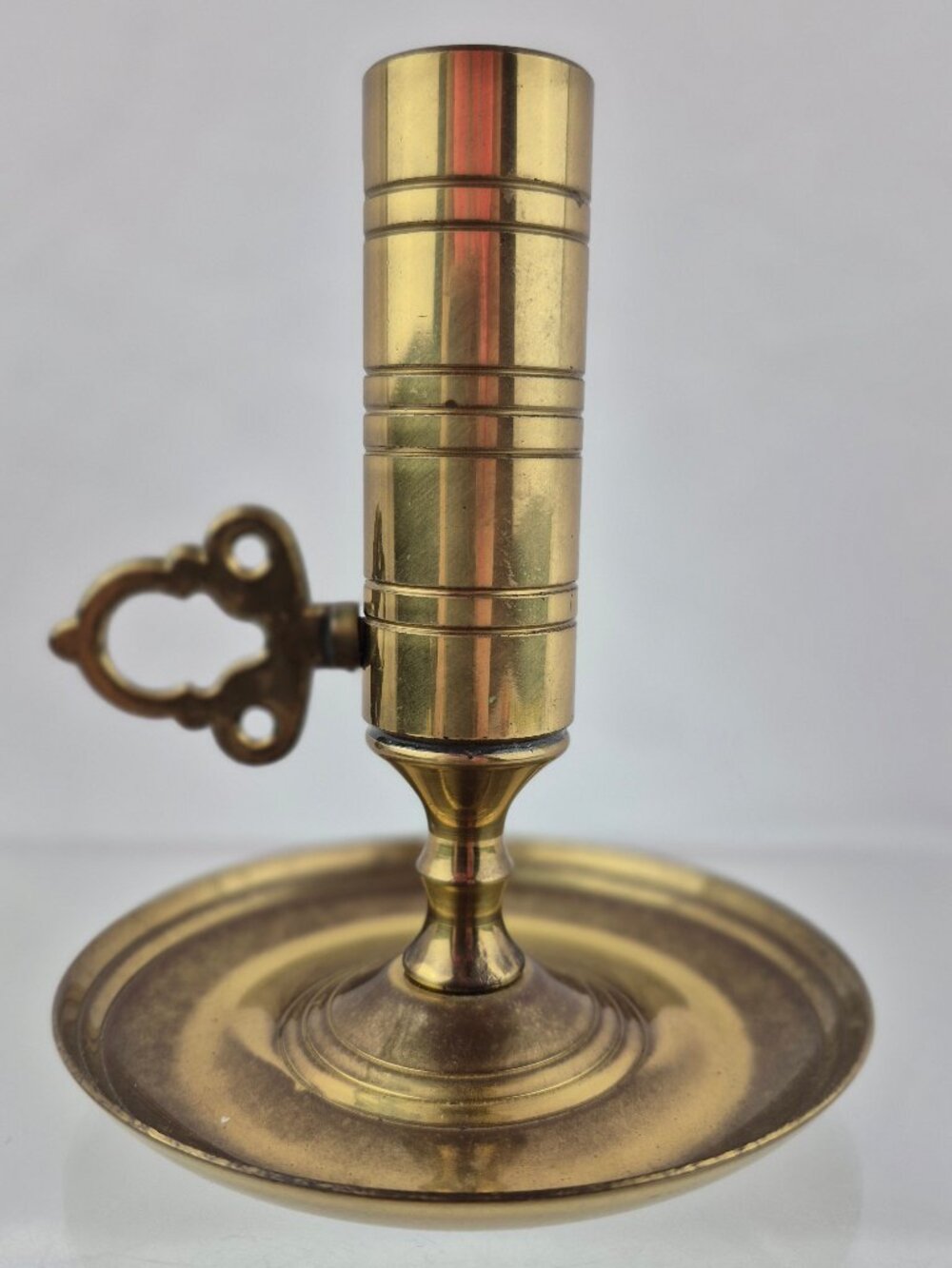 Vintage Brass Chamberstick Push-Up Candlestick Holder Made in Sweden